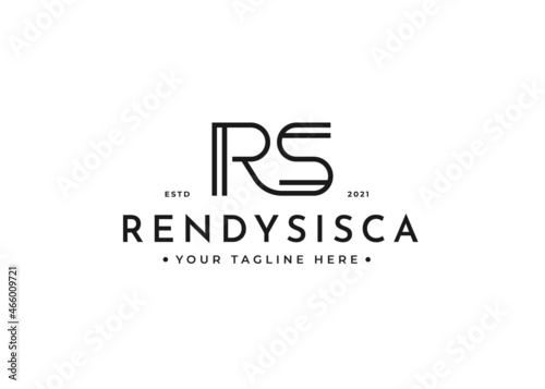 Minimalist Letter R S logo design for personal brand or company
