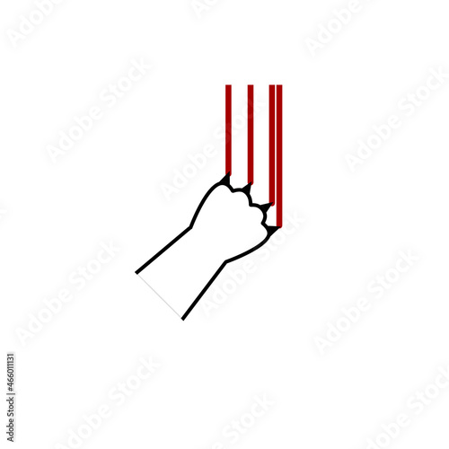 White cat foot. Scratch with blood trail. Aggression and injuries. Evil behavior of pet - Cartoon flat illustration