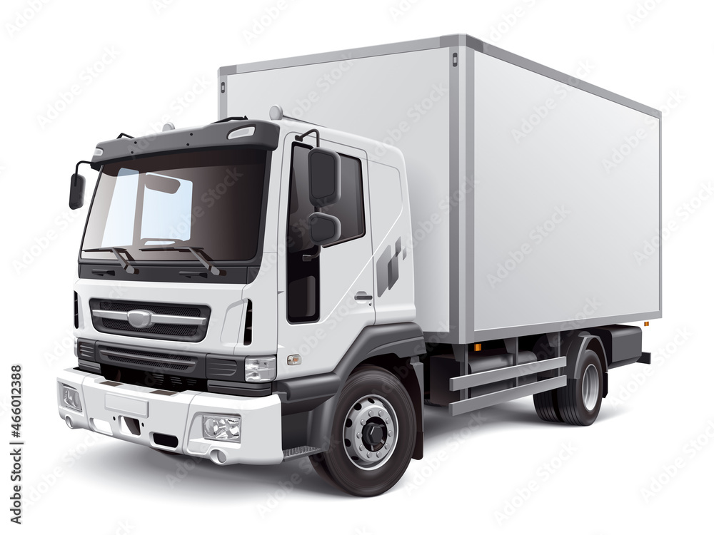 Commercial wagon Truck, detailed illustration.