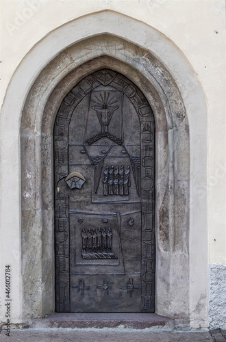 Bronze portal with decorations