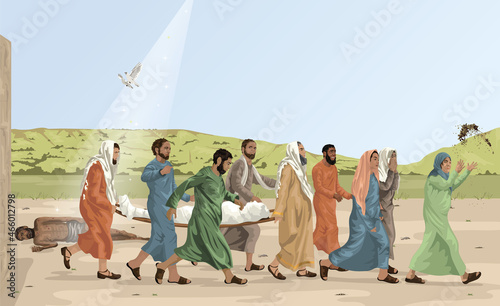 Parable of the Rich Man and Lazarus (Luke 16:19-31) - The Rich Man being Buried.
