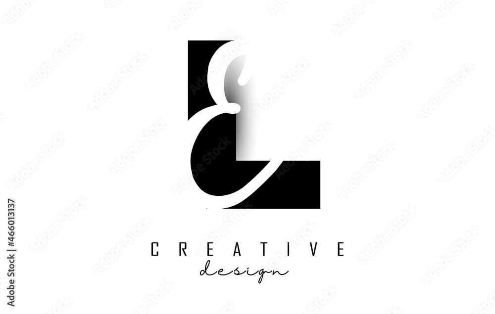 Letters LE Logo with a minimalist design. Letters L and E with geometric and handwritten typography. Letters LE Logo with a minimalist design. Letters L and E with geometric and handwritten typography.