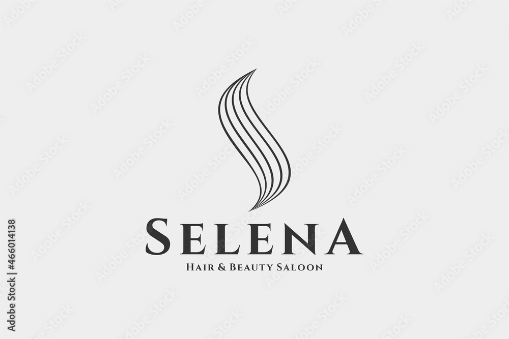 female hair line logo design template , usable logo design for saloon, hair beauty, wedding make up, spa