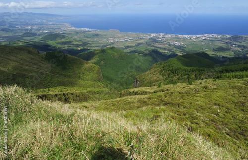 green mountain landscape on the azores islands