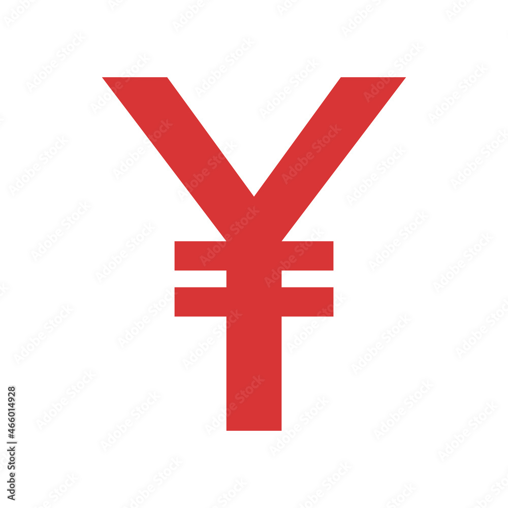 Yen vector icon. Red symbol Yen vector icon. Red symbol