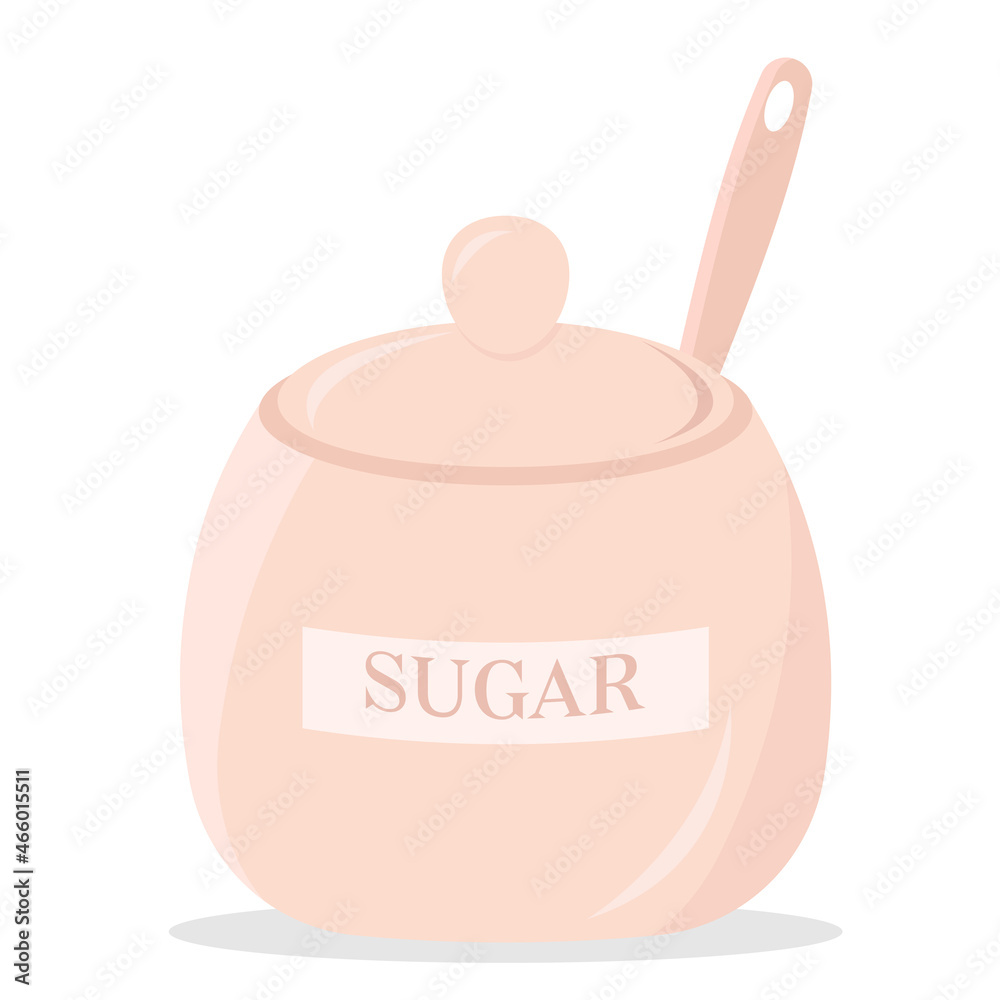 Obraz premium Ceramic sugar jar isolated on white background
