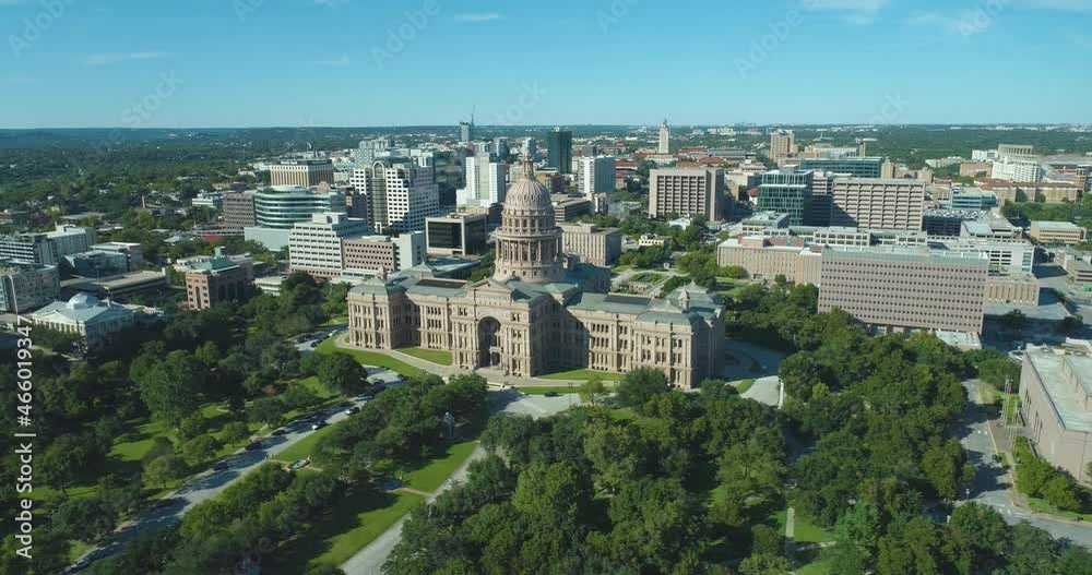 Texas Capitol Building in Downtown Austin TX Flyover (Aerial Drone View in 4k) Texas Capitol Building in Downtown Austin TX Flyover (Aerial Drone View in 4k)
