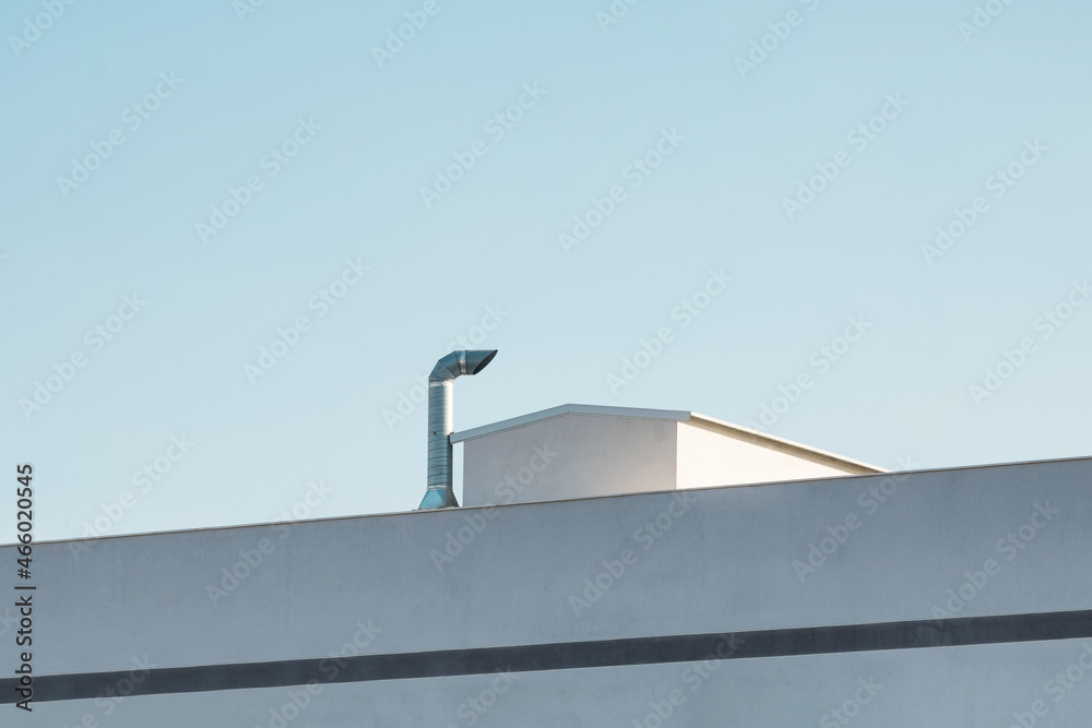 Urban architecture. Close up of an office building rooftop. Urban architecture. Close up of an office building rooftop.