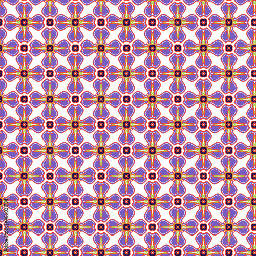 Geometric red seamless pattern black on white background