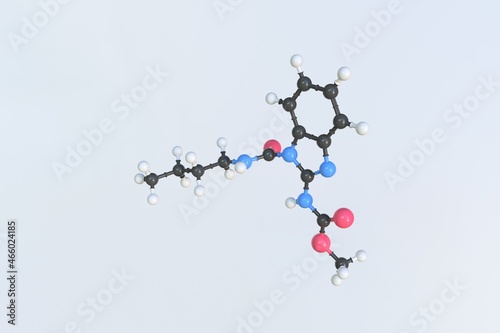 Benomyl molecule. Isolated molecular model. 3D rendering photo