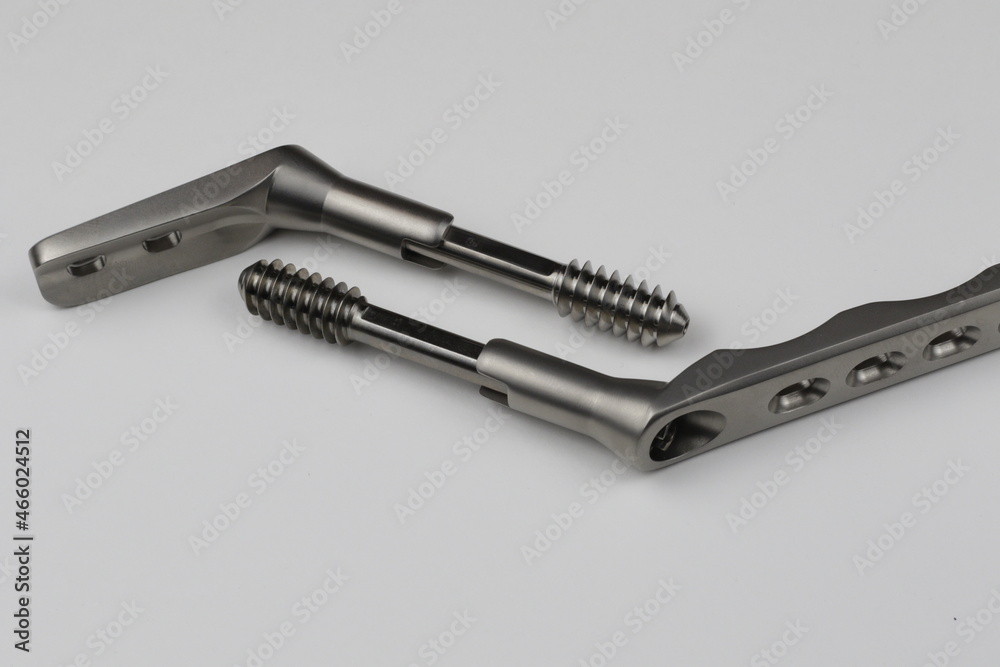 Obraz premium Surgical plates for osteosynthesis in case of hip fractures