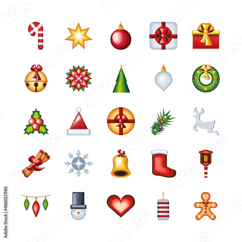 set of happy christmas