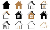 House vector icons Set logo symbols on white