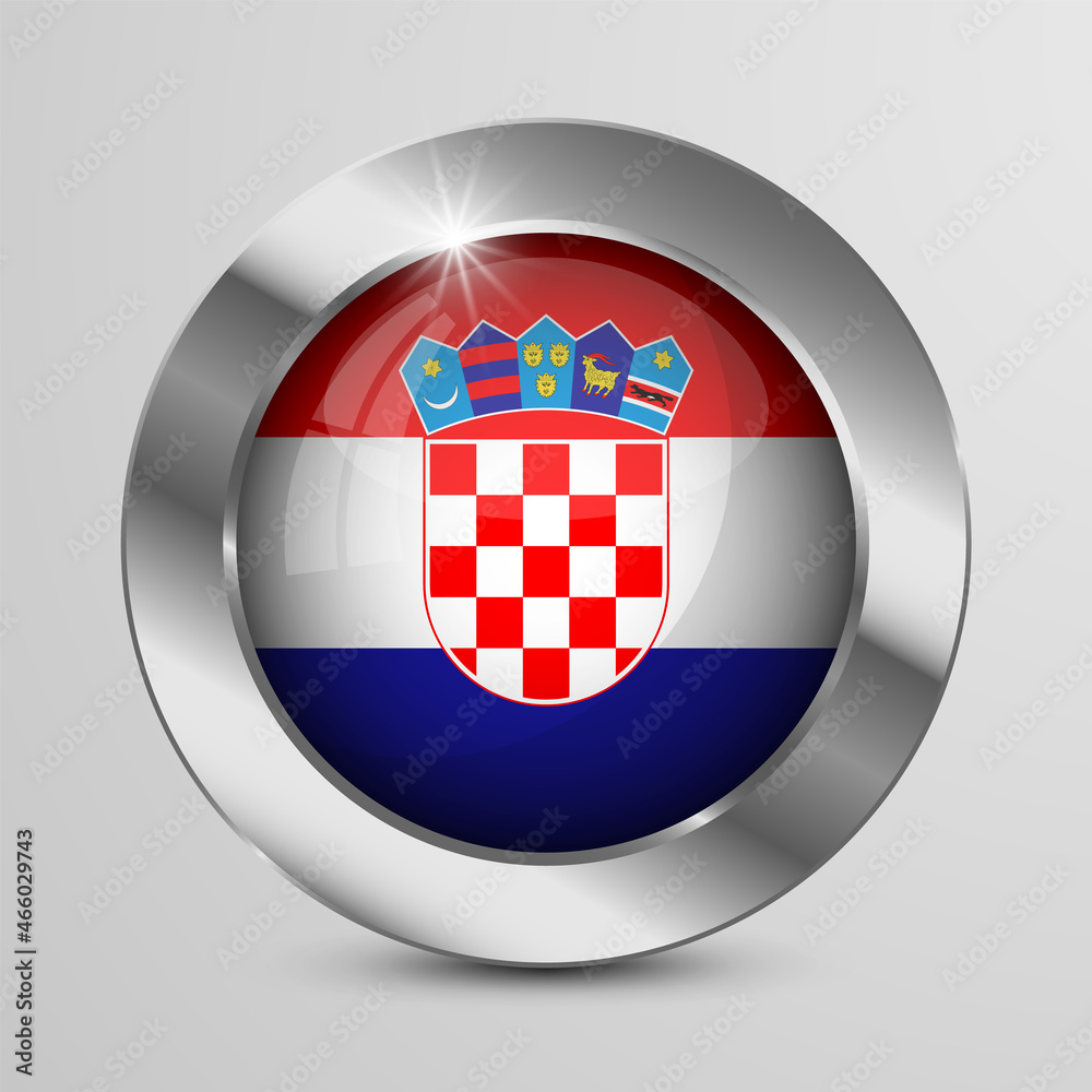EPS10 Vector Patriotic Button with Croatia flag colors. An element of impact for the use you want to make of it.