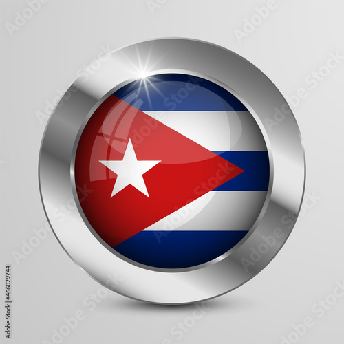 Free Download EPS10 Vector Patriotic Button with Cuba flag colors. An element of impact for the use you want to make of it. - GFXLoad