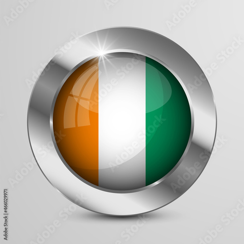 EPS10 Vector Patriotic Button with Ivory Coast flag colors. An element of impact for the use you want to make of it.