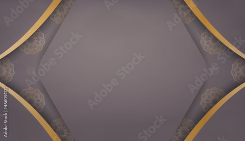 Brown banner with antique gold ornaments and place for text