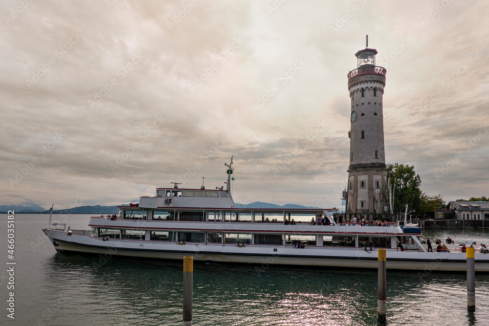 Lake Constance ship leaving Lindau, Germany