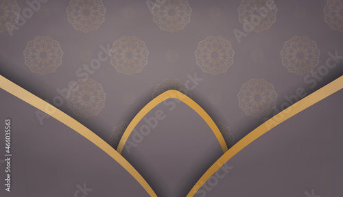 Brown banner with Indian gold ornaments and place for text