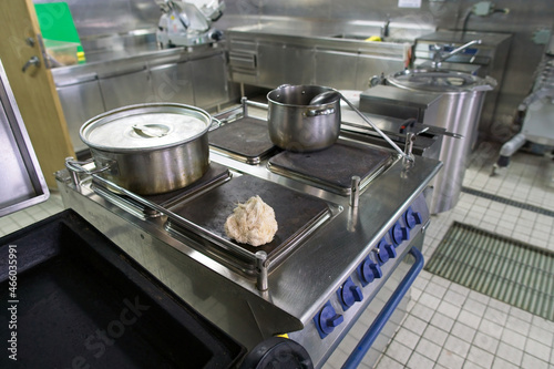 detail of modern galley on board a big ship