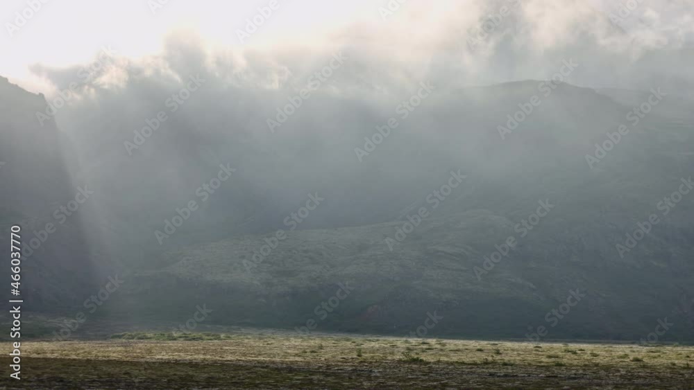 Sunlit Clouds And Mist Moving Over Mountains Sunlit Clouds And Mist Moving Over Mountains