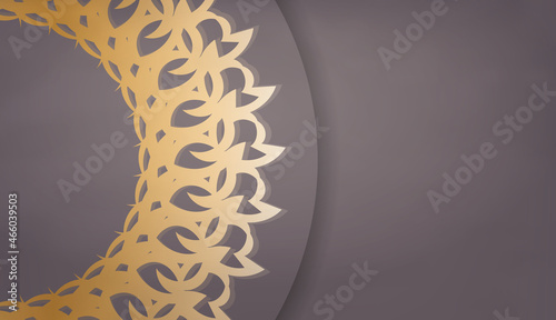 Background in brown color with mandala gold pattern and place under the text