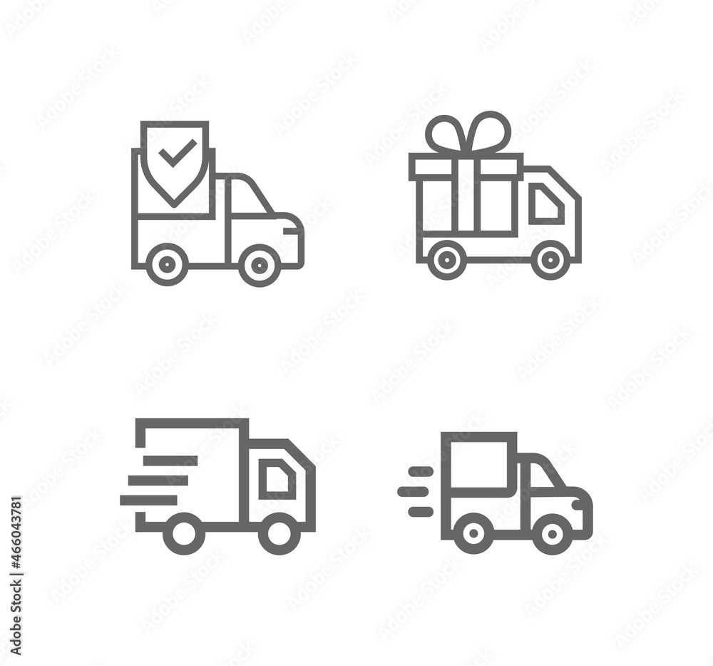 Delivery truck. Delivery service vector web icon set. Delivery truck. Delivery service vector web icon set.