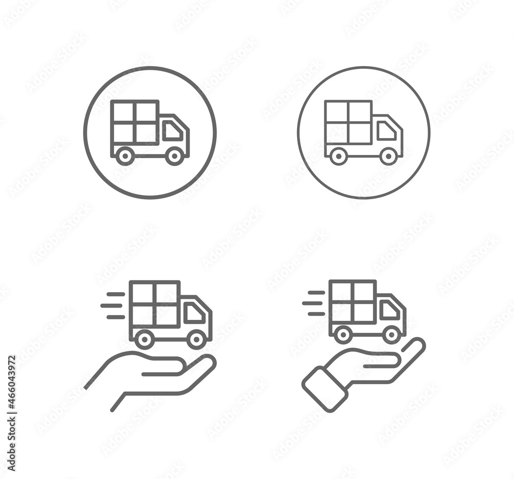 Delivery truck. Delivery service vector web icon set. Delivery truck. Delivery service vector web icon set.