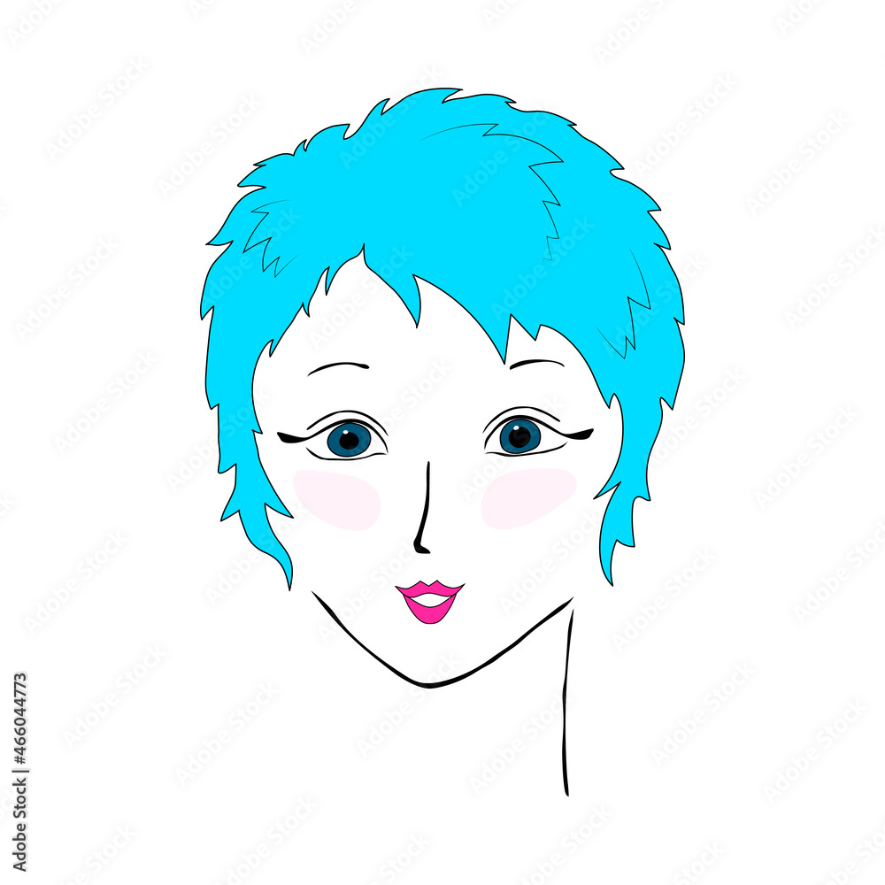 Beautiful woman face with nude make-up hand drawn vector illustration. Stylish original graphics portrait with beautiful young attractive girl model. Fashion, style, beauty. Graphic, sketch drawing. Beautiful woman face with nude make-up hand drawn vector illustration. Stylish original graphics portrait with beautiful young attractive girl model. Fashion, style, beauty. Graphic, sketch drawing.