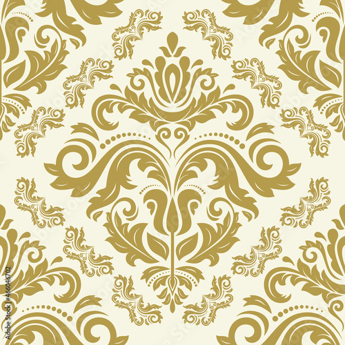 Orient classic pattern. Seamless abstract background with vintage golden elements. Orient background. Ornament for wallpaper and packaging
