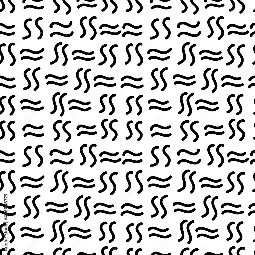Abstract vector seamless pattern with wavy lines in hand draw style. Abstract pattern for fabrics, clothes. dresses, packaging.