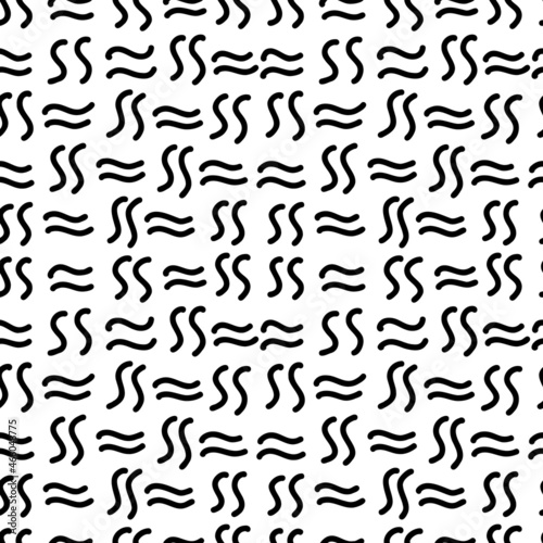 Abstract vector seamless pattern with wavy lines in hand draw style. Abstract pattern for fabrics, clothes. dresses, packaging.