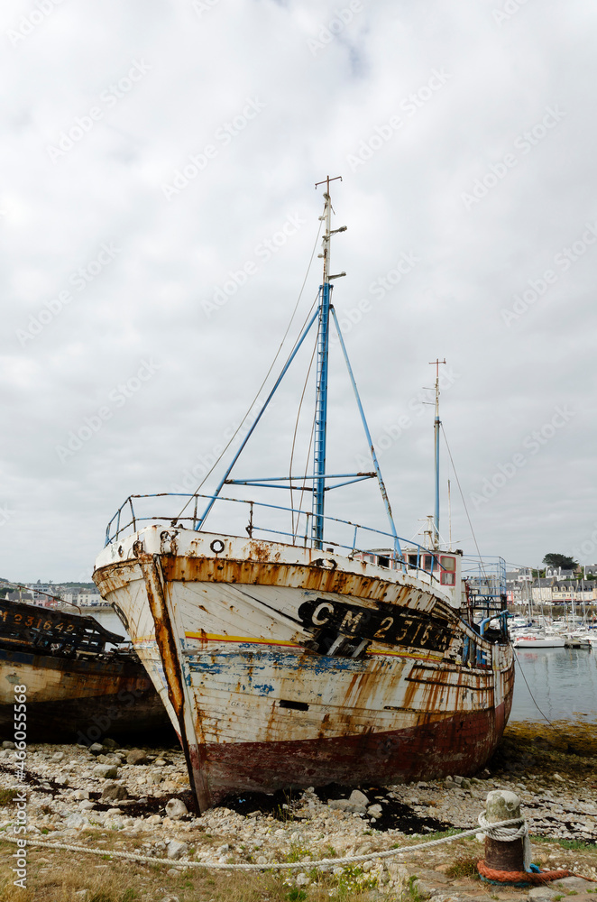 rusting ship wreck on Brittany coast rusting ship wreck on Brittany coast