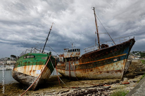 rusting ship wreck on Brittany coast