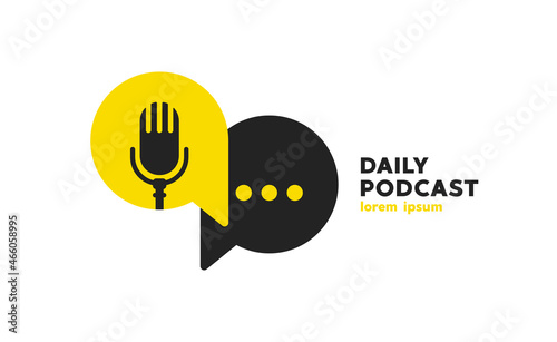 Podcast radio logo icon. Vector illustration. photo