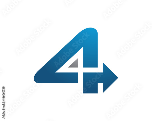 number 4 arrow logo