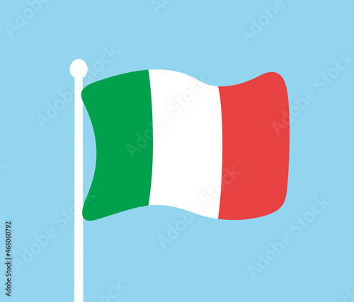 Italy flag icon cartoon flat vector