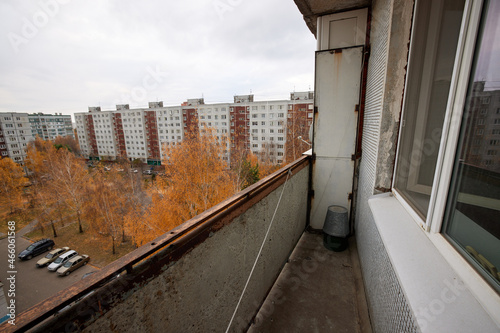 Billede på lærred Balcony view of soviet Leningrad project house