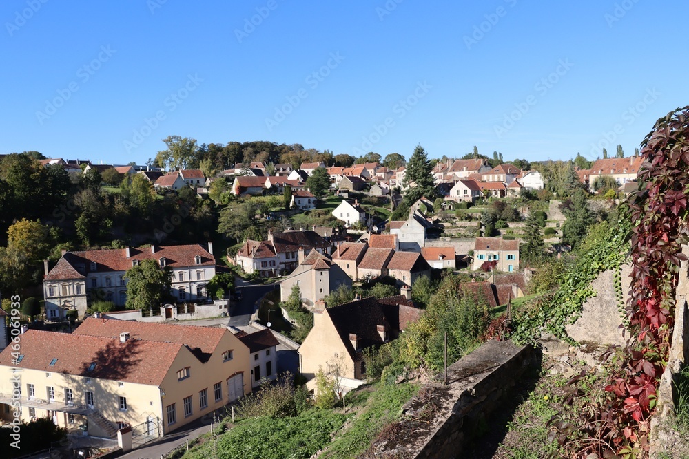 view of the town Semur En Auxois 