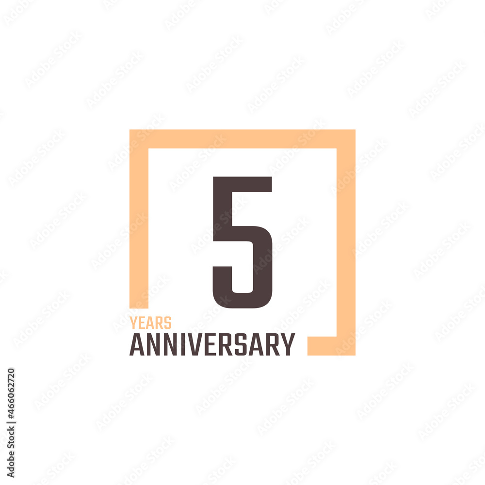 5 Year Anniversary Celebration Vector with Square Shape. Happy Anniversary Greeting Celebrates Template Design Illustration 5 Year Anniversary Celebration Vector with Square Shape. Happy Anniversary Greeting Celebrates Template Design Illustration