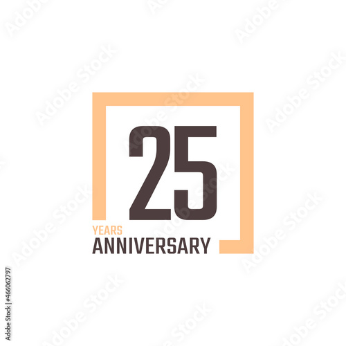 25 Year Anniversary Celebration Vector with Square Shape. Happy Anniversary Greeting Celebrates Template Design Illustration