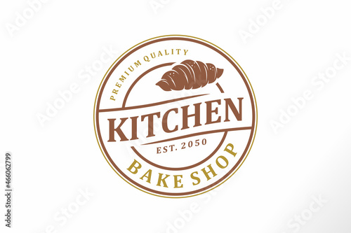 Vintage Retro Bakery Bake Shop Logo Kitchen Label Sticker design vector premium quality