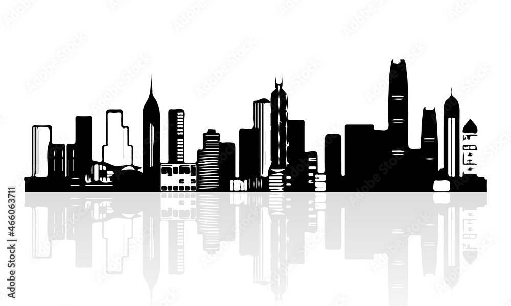 City Buildings new york skyline Silhouettes vecor png