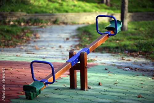 Empty seesaw in the park.