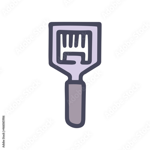 uncapping fork color vector doodle simple icon