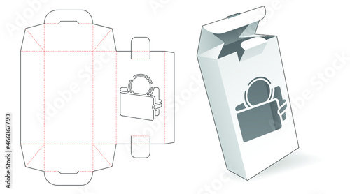 Packaging box die cut template