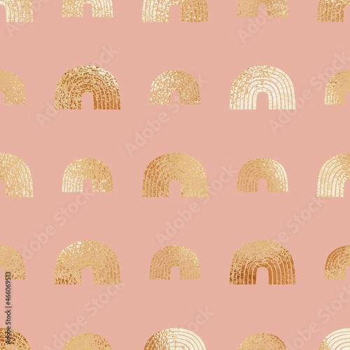 Abstract rose gold background. Vector illustration with rainbow for design