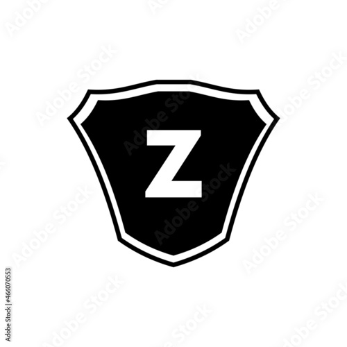 Shield emblem letter Z logo template. Letter Z shield logo, Premium monogram shield letter Z vector for club, foundation and company identity