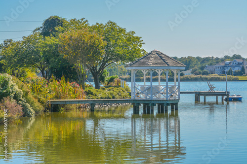A beautiful view of the Gazebo on Silver Lake in Rehoboth Beach, Sussex County, Delaware photo