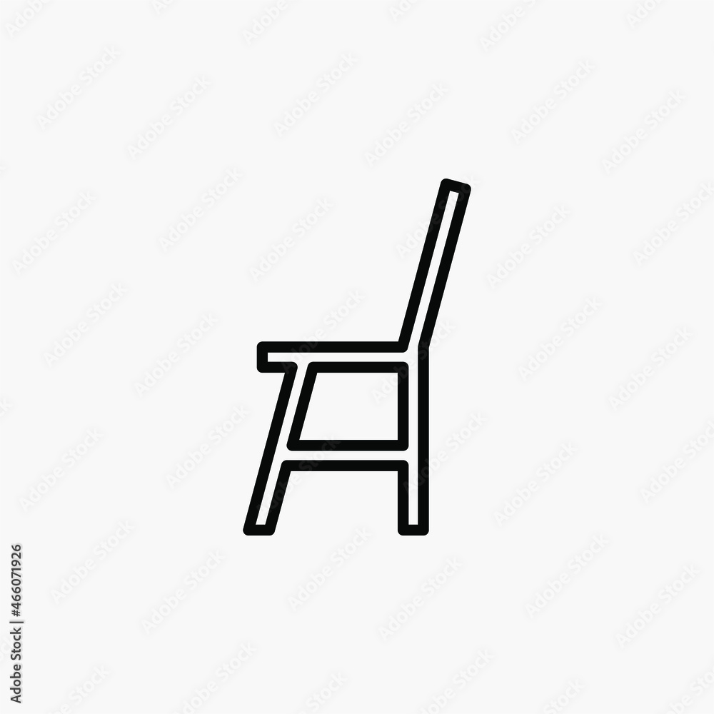 Chair, seat line icon design concept Chair, seat line icon design concept